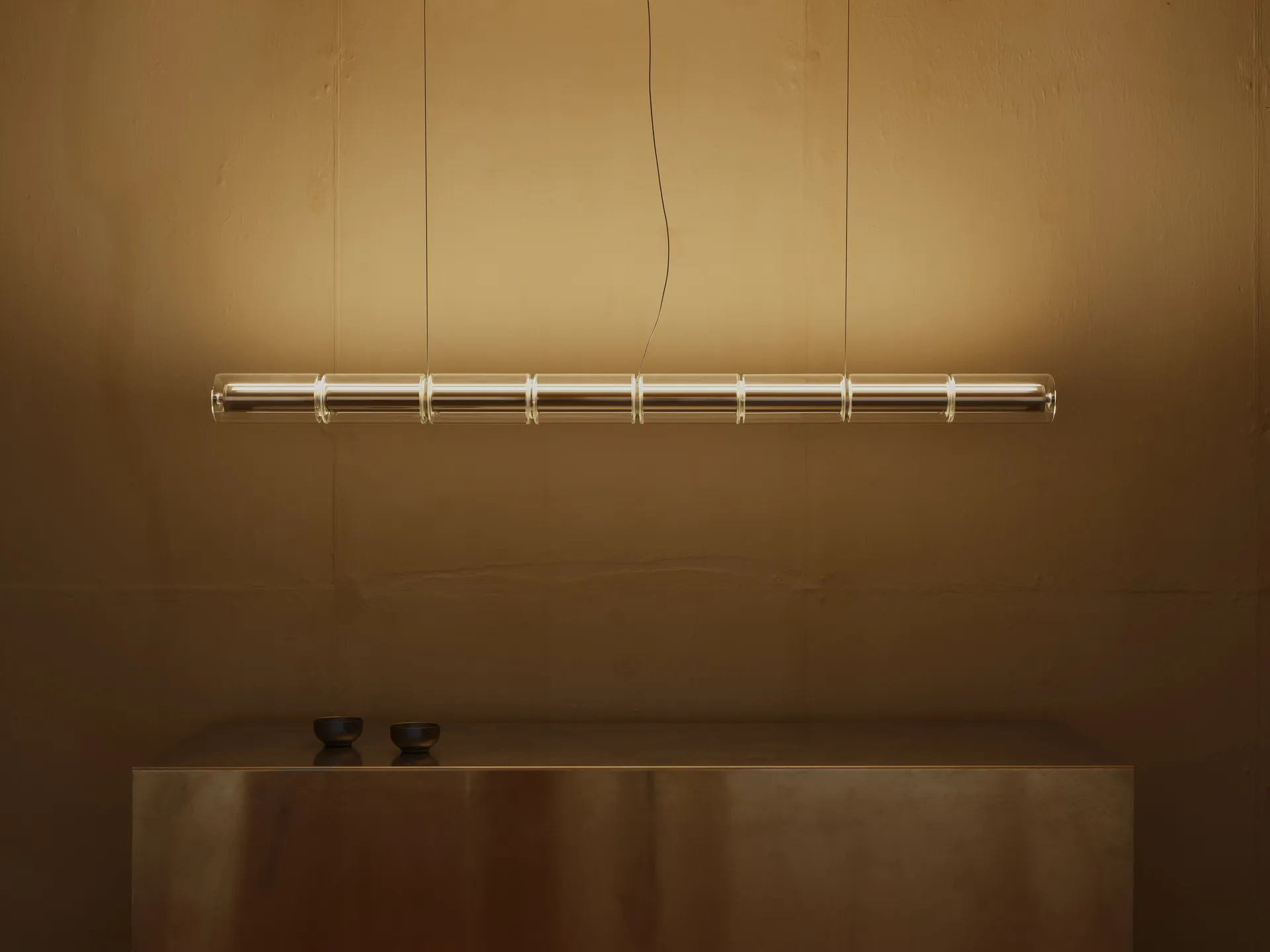 Lampa wisząca Luce Cilindrica S1 165,6 cm, Szkło Flos