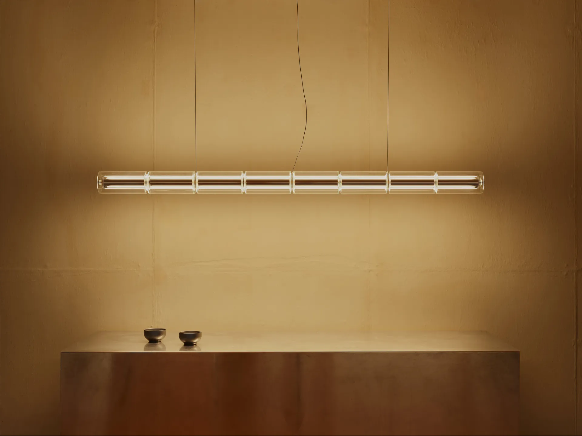 Lampa wisząca Luce Cilindrica S1 165,6 cm, Szkło Flos