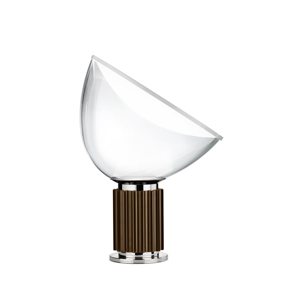 Flos Taccia Small lampa stołowa LED 48,5 cm Brązowy, szklana kopuła