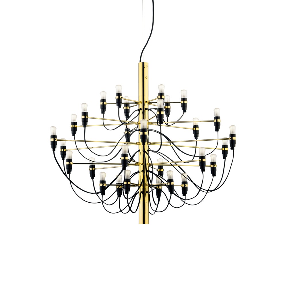 Flos Żyrandol 2097 Sarfatti LED Mosiądz 30 lamps | Skandynawski Design | Lampy wiszące | Złoty kolor