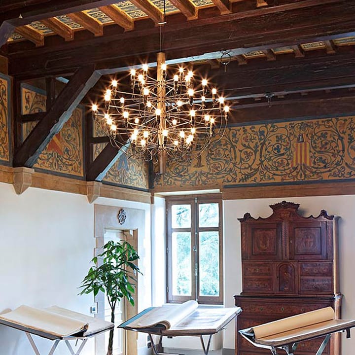 Żyrandol 2097 Sarfatti, Mosiądz 50 lamps Flos