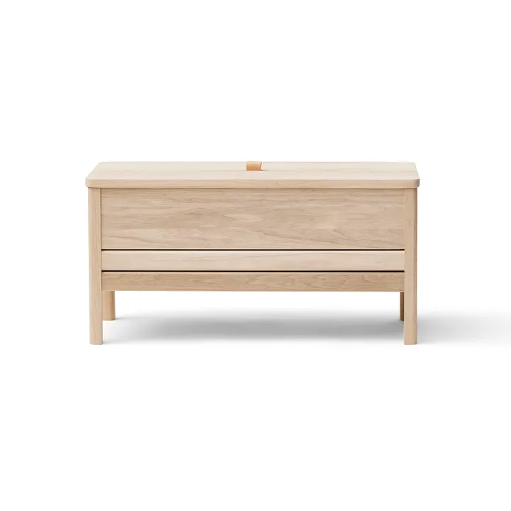 A Line ławka ze schowkiem 90 cm - Biały dąb - Form & Refine