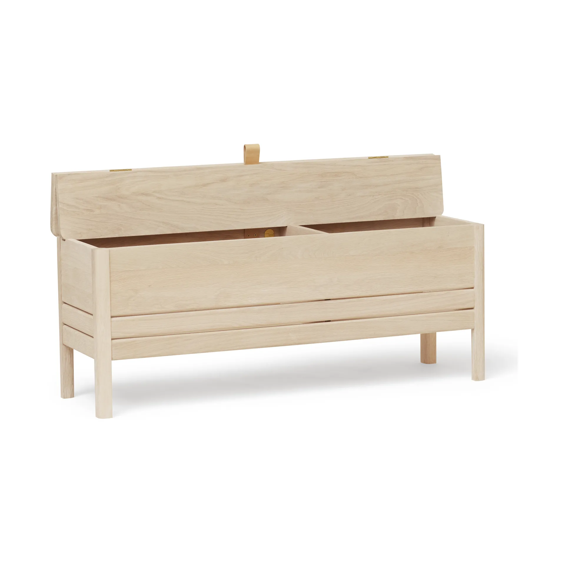 Ławka ze schowkiem A Line 111 cm, Biała dąb Form & Refine