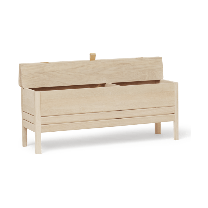 Ławka ze schowkiem A Line 111 cm, Biała dąb Form & Refine