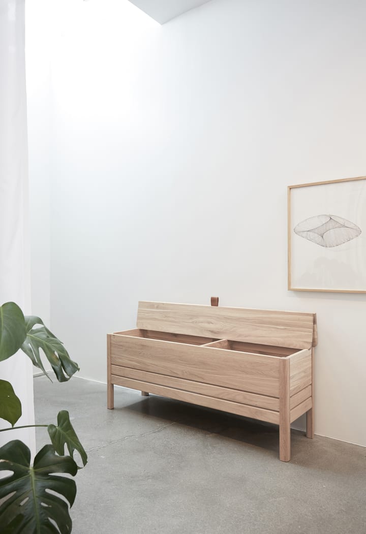 Ławka ze schowkiem A Line 111 cm, Biała dąb Form & Refine