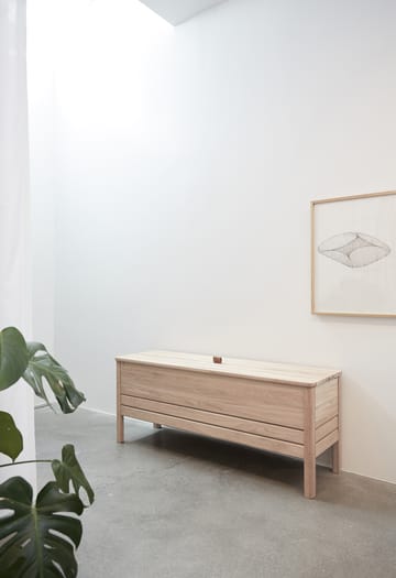 Ławka ze schowkiem A Line 111 cm - Biała dąb - Form & Refine