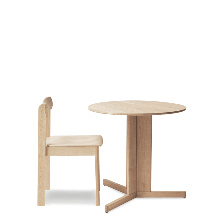 Stół Trefoil Ø75 cm, Biała dąb Form & Refine