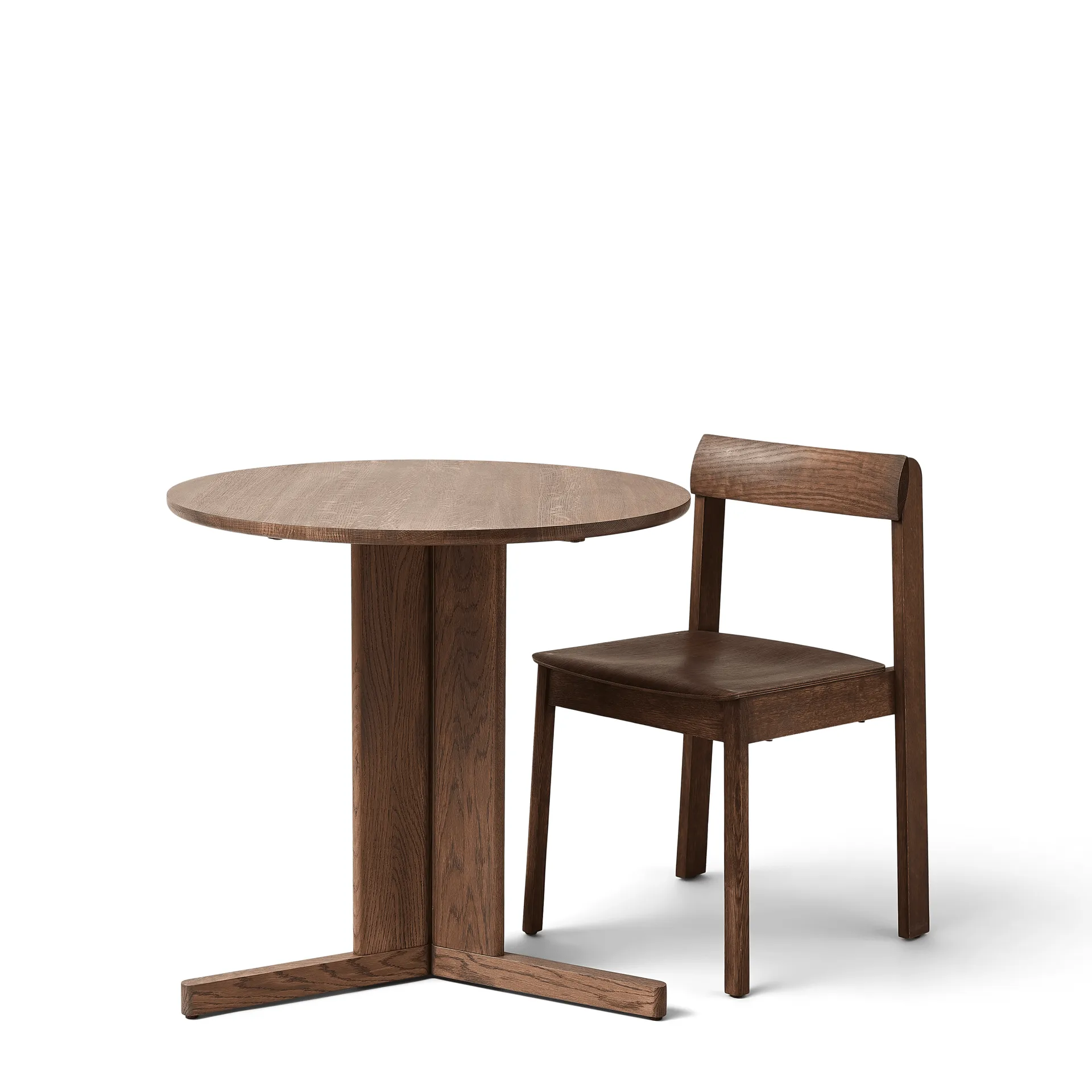 Stół Trefoil Ø75 cm, Dymiony dąb Form & Refine
