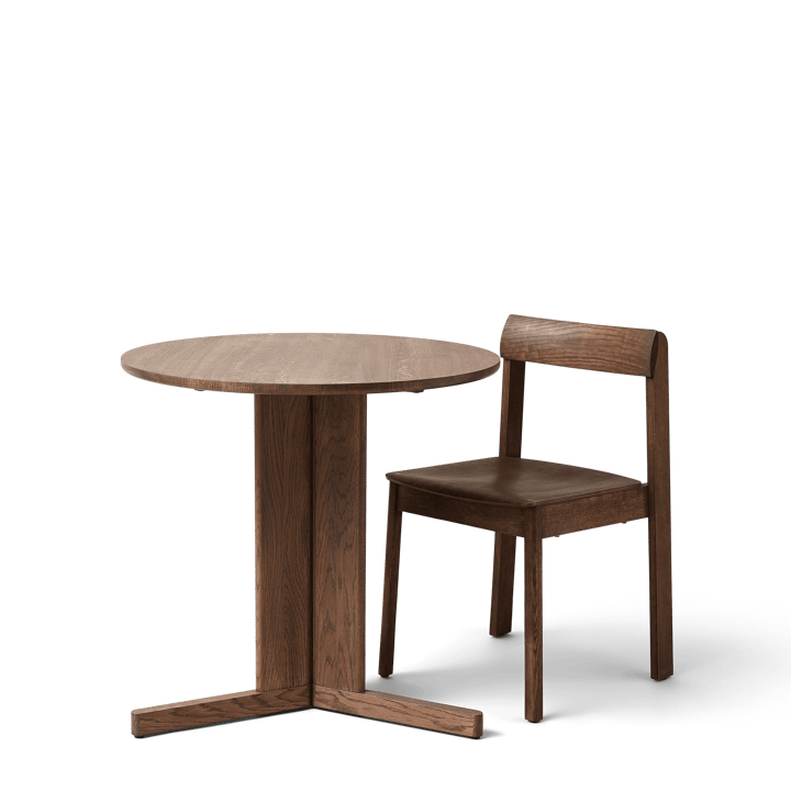 Stół Trefoil Ø75 cm, Dymiony dąb Form & Refine