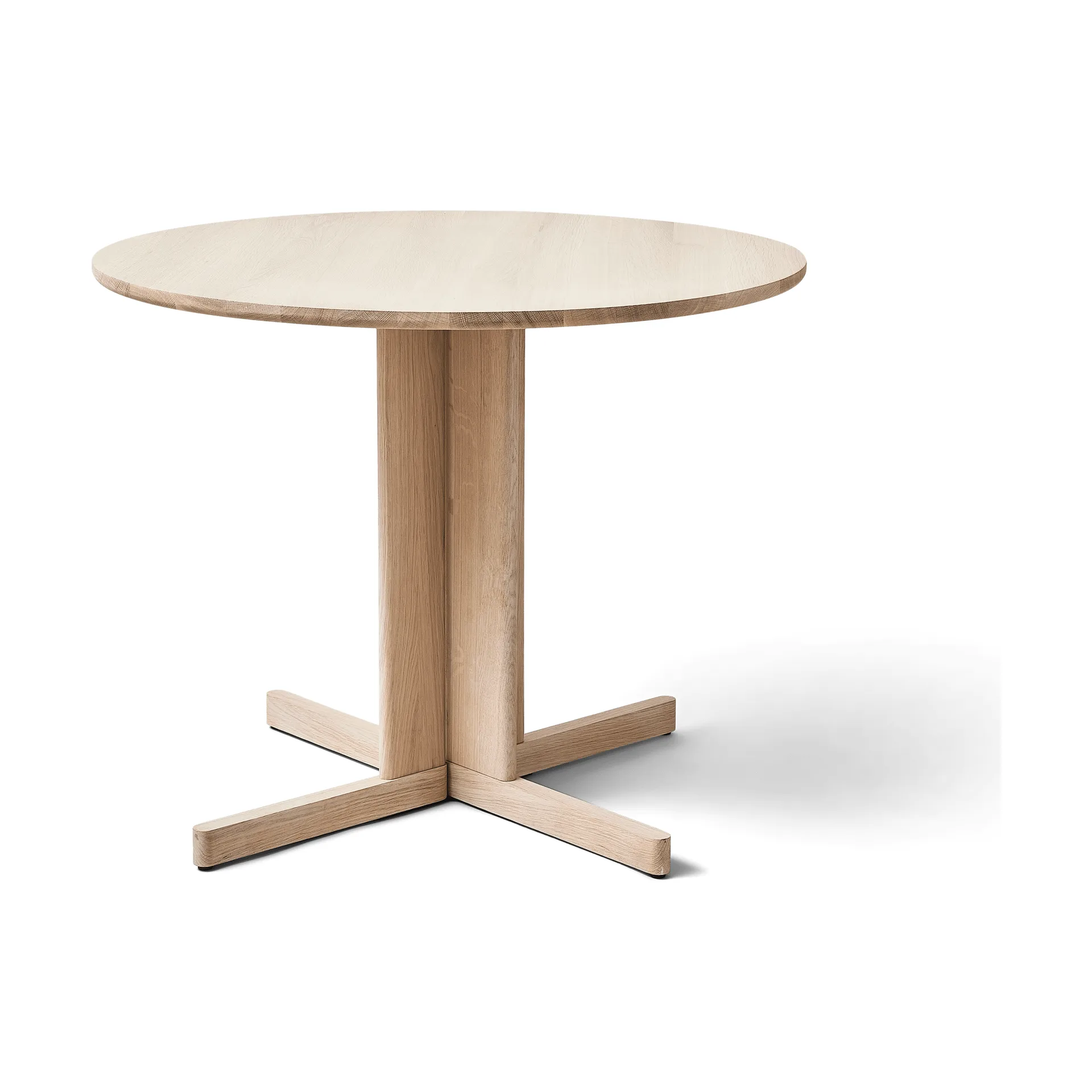 Stół Trefoil Ø90 cm, Biała dąb Form & Refine