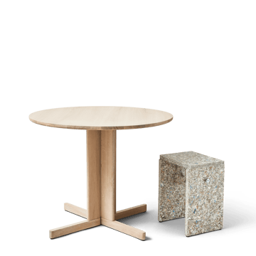 Stół Trefoil Ø90 cm - Biała dąb - Form & Refine