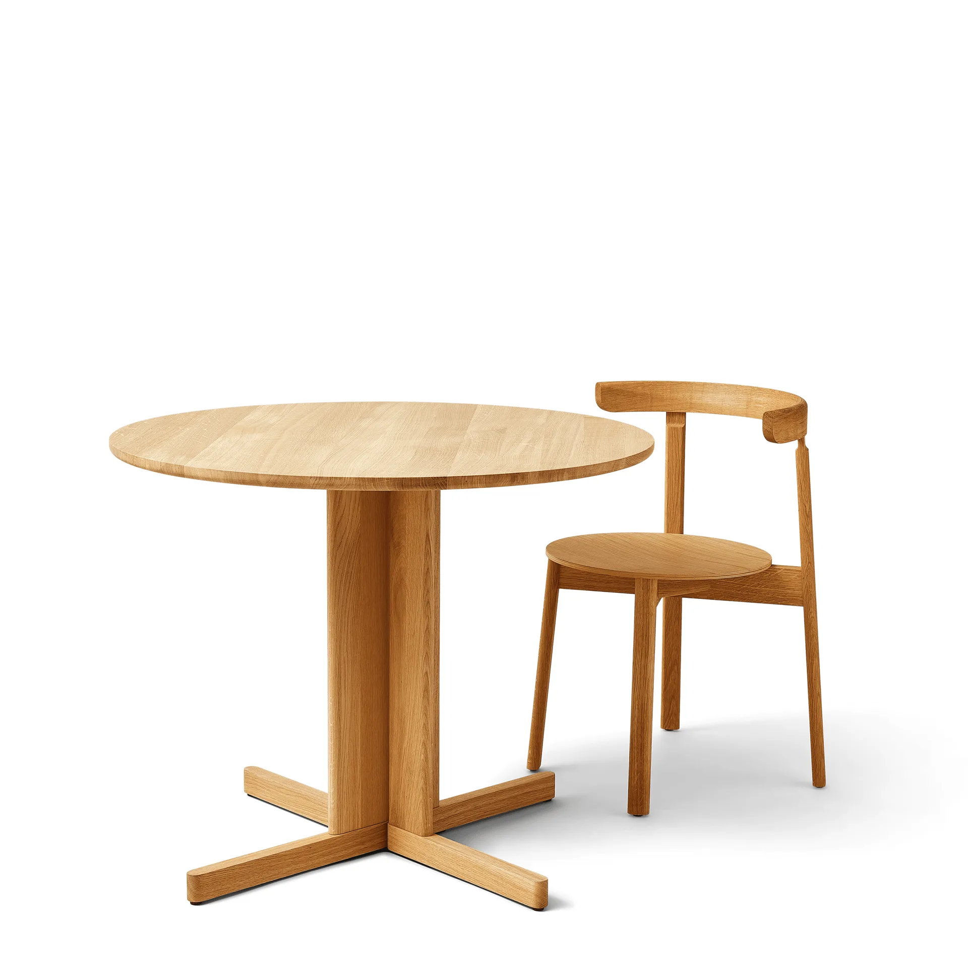 Stół Trefoil Ø90 cm, Dąb Form & Refine