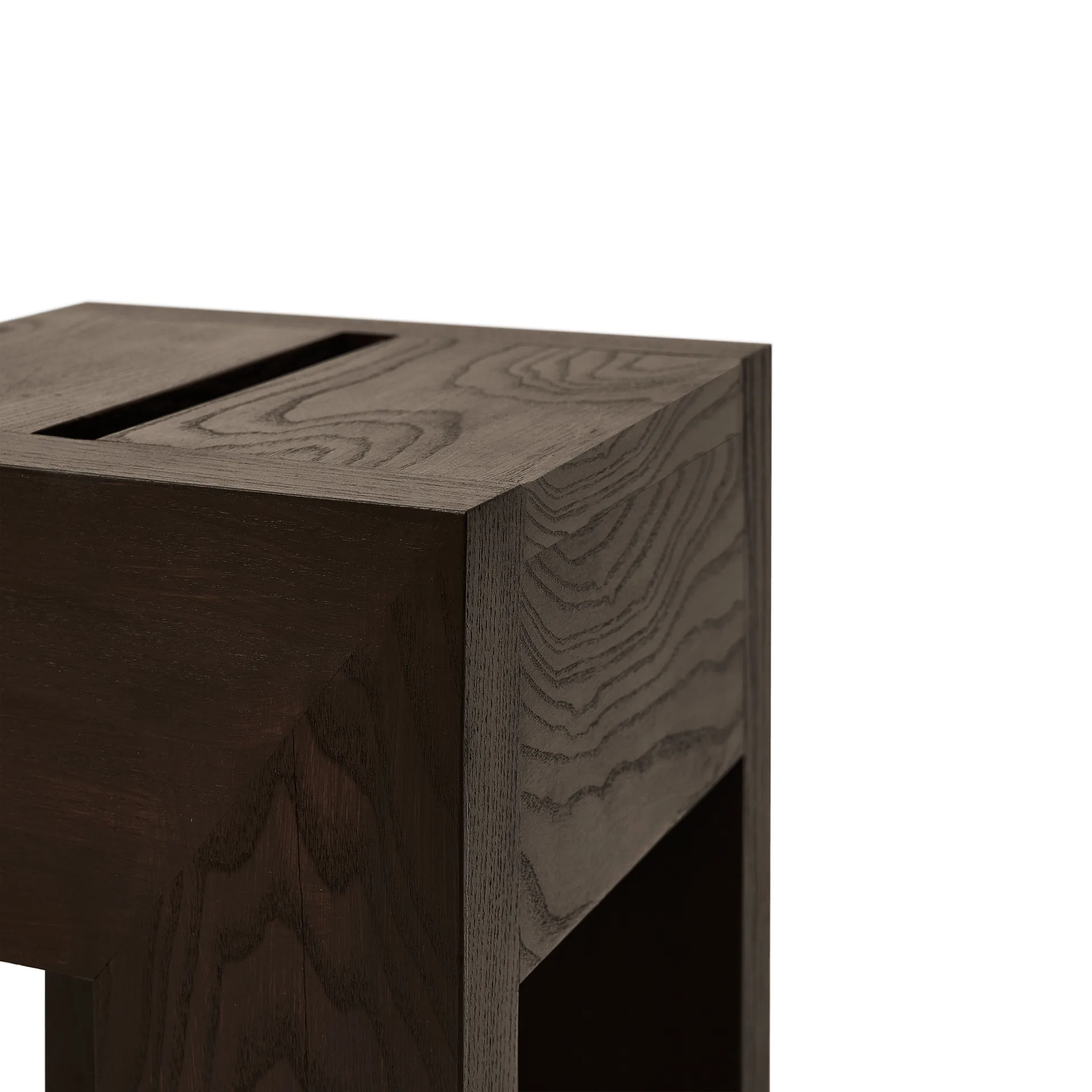 Stolik boczny Monolith, Ciemnobrązowy jesion, 29x29x36 cm Form & Refine