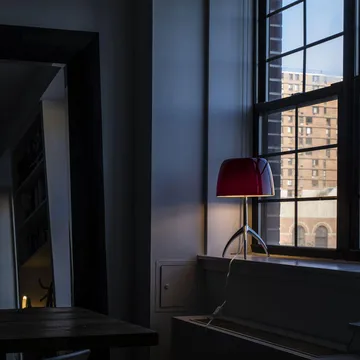 Lampa stołowa Lumiere Grande Dimbar - wiśniowy, szampański - Foscarini