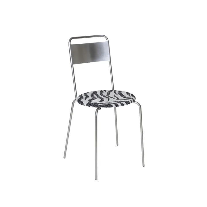 Krzesło Petit Rond - Stal nierdzewna-tkanina Zebra - FRAMA