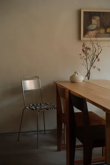 Krzesło Petit Rond - Stal nierdzewna-tkanina Zebra - FRAMA