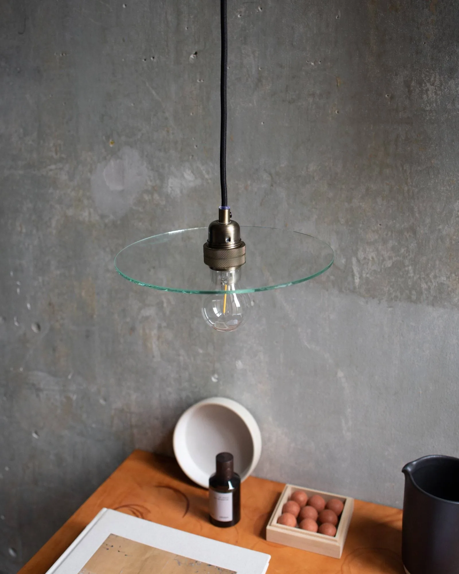 Lampa wisząca Circle Shade, Szkło przezroczyste-stal, Ø25 cm FRAMA