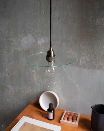 Lampa wisząca Circle Shade - Szkło przezroczyste-stal, Ø25 cm - FRAMA