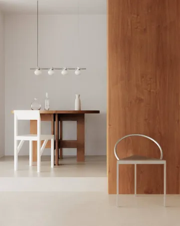 Lampa wisząca Ovoid Pendant Light Quadruple - Stal nierdzewna, szkło opalowe - FRAMA