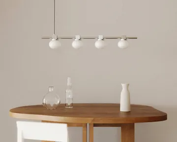 Lampa wisząca Ovoid Pendant Light Quadruple - Stal nierdzewna, szkło opalowe - FRAMA