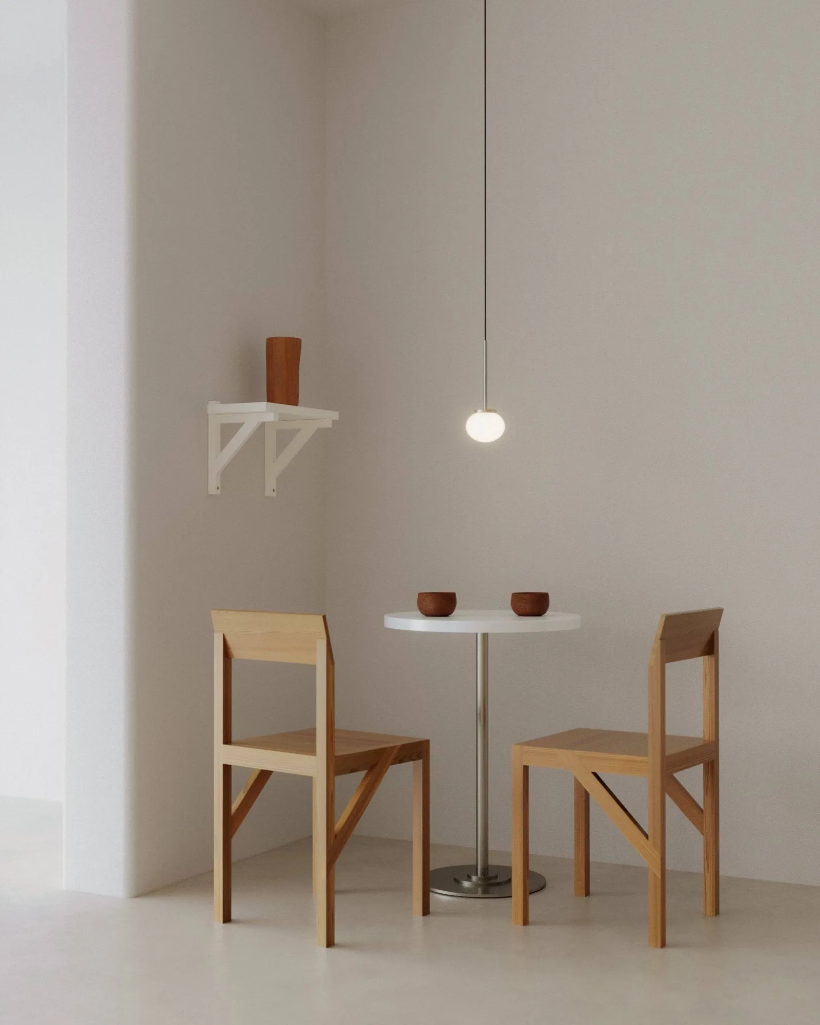 Lampa wisząca Ovoid Pendant Light Single, Stal nierdzewna, szkło opalowe FRAMA