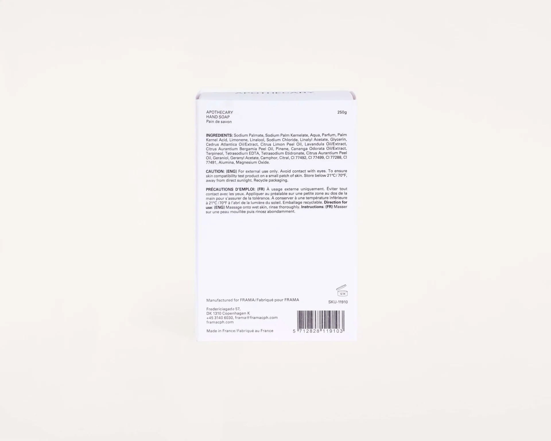 Mydło w kostce FRAMA 250 g, Apothecary FRAMA