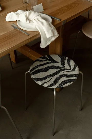 Okrągły taboret Petit Rond - Stal nierdzewna-tkanina Zebra - FRAMA