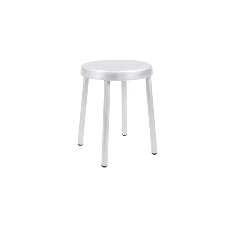 Okrągły taboret Tasca - Aluminium, wys.: 46 cm - FRAMA