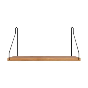 Półka ścienna Single Shelf - Dąb-czarny, 40x20 cm - FRAMA