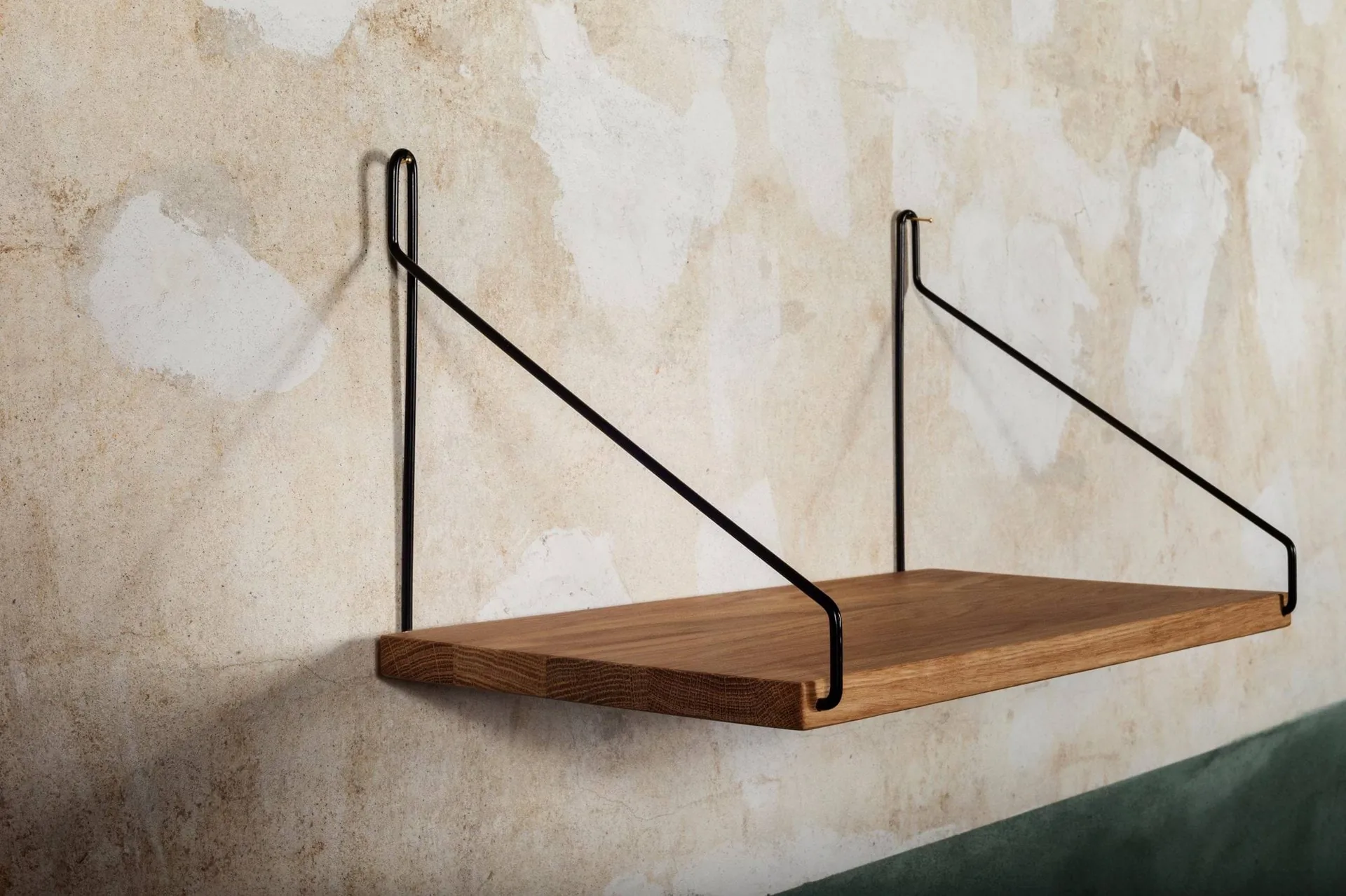 Półka ścienna Single Shelf, Dąb-czarny, 40x20 cm FRAMA