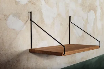 Półka ścienna Single Shelf - Dąb-czarny, 40x20 cm - FRAMA