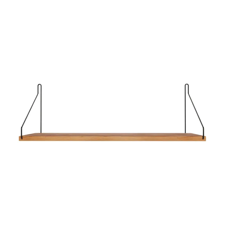 Półka ścienna Single Shelf - Dąb-czarny, 60x20 cm - FRAMA