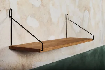 Półka ścienna Single Shelf - Dąb-czarny, 60x20 cm - FRAMA