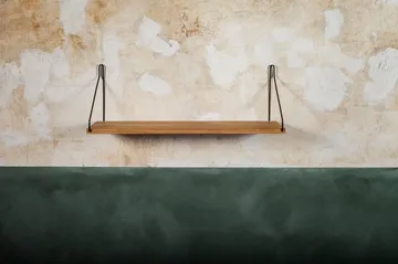 Półka ścienna Single Shelf - Dąb-czarny, 60x20 cm - FRAMA