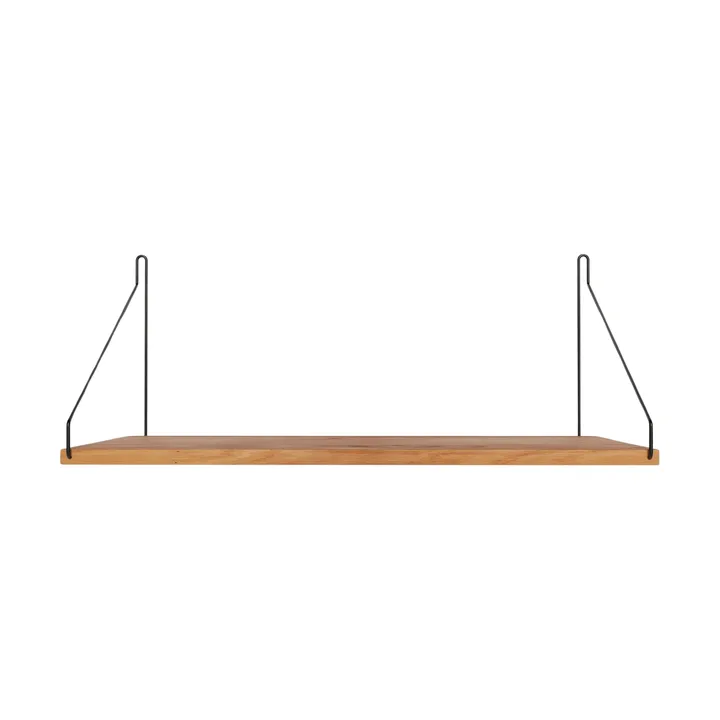 Półka ścienna Single Shelf - Dąb-czarny, 60x27 cm - FRAMA