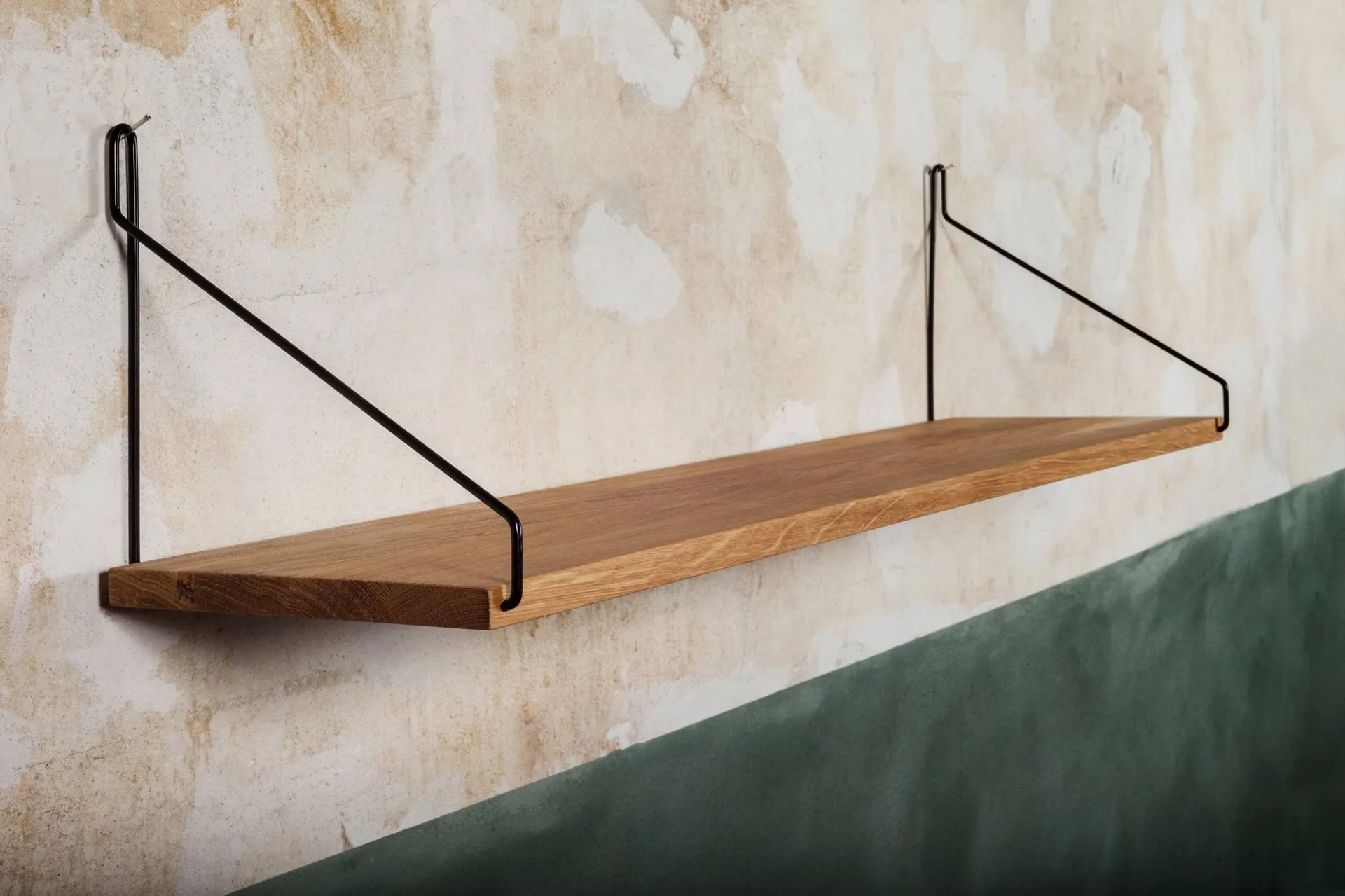 Półka ścienna Single Shelf, Dąb-czarny, 80x20 cm FRAMA