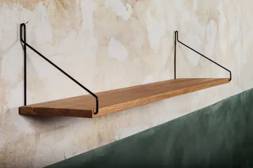 Półka ścienna Single Shelf - Dąb-czarny, 80x20 cm - FRAMA