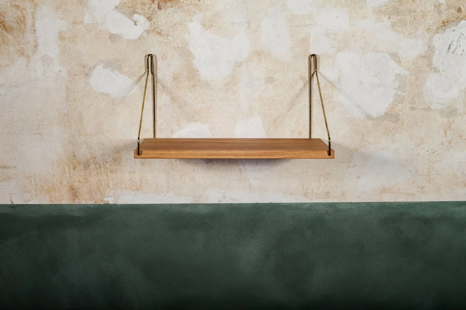 Półka ścienna Single Shelf, Dąb-mosiądz, 40x20 cm FRAMA