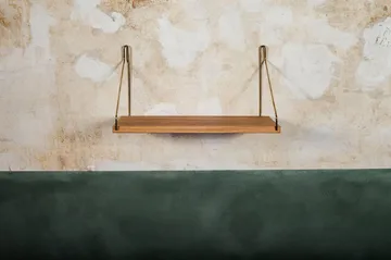 Półka ścienna Single Shelf - Dąb-mosiądz, 40x20 cm - FRAMA