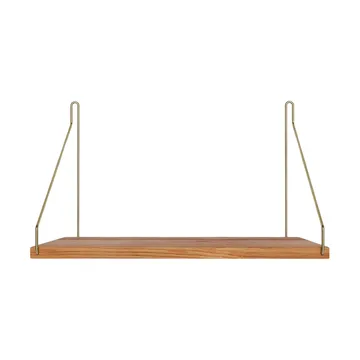 Półka ścienna Single Shelf - Dąb-mosiądz, 40x27 cm - FRAMA