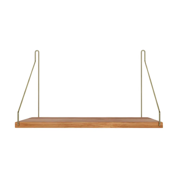 Półka ścienna Single Shelf - Dąb-mosiądz, 40x27 cm - FRAMA