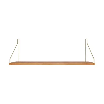 Półka ścienna Single Shelf - Dąb-mosiądz, 60x20 cm - FRAMA