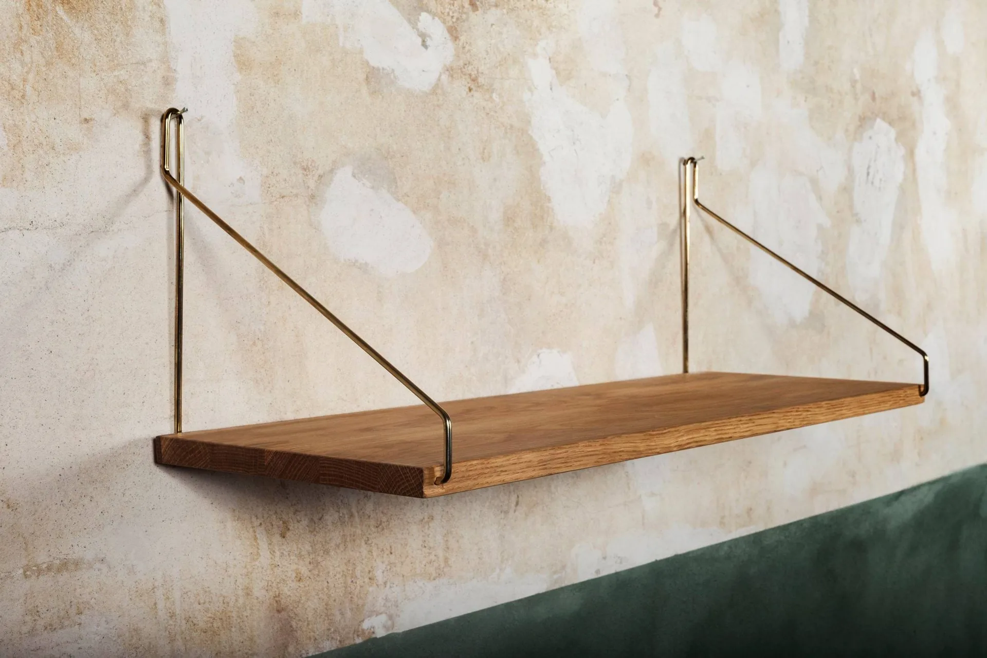Półka ścienna Single Shelf, Dąb-mosiądz, 60x20 cm FRAMA