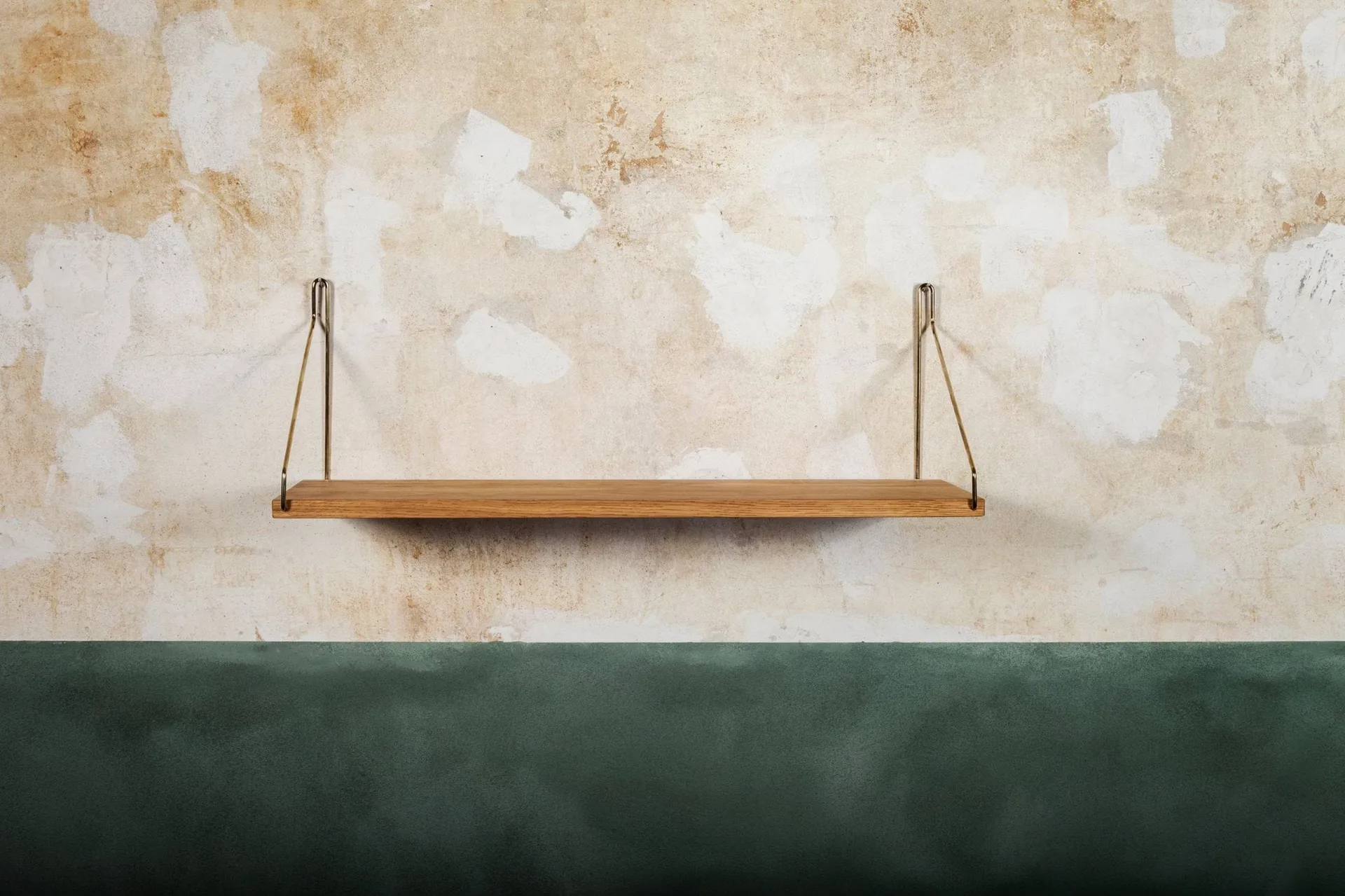 Półka ścienna Single Shelf, Dąb-mosiądz, 60x20 cm FRAMA