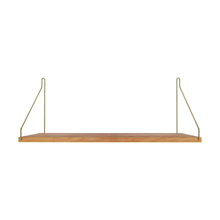 Półka ścienna Single Shelf - Dąb-mosiądz, 60x27 cm - FRAMA