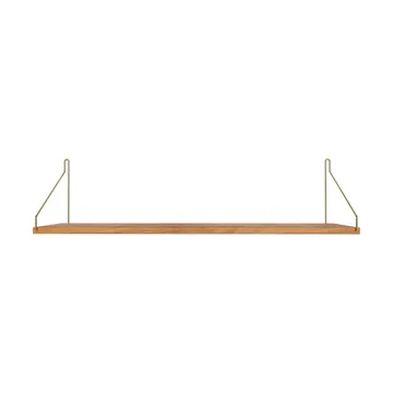 Półka ścienna Single Shelf - Dąb-mosiądz, 80x20 cm - FRAMA