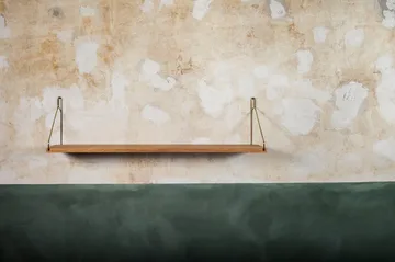 Półka ścienna Single Shelf - Dąb-mosiądz, 80x20 cm - FRAMA