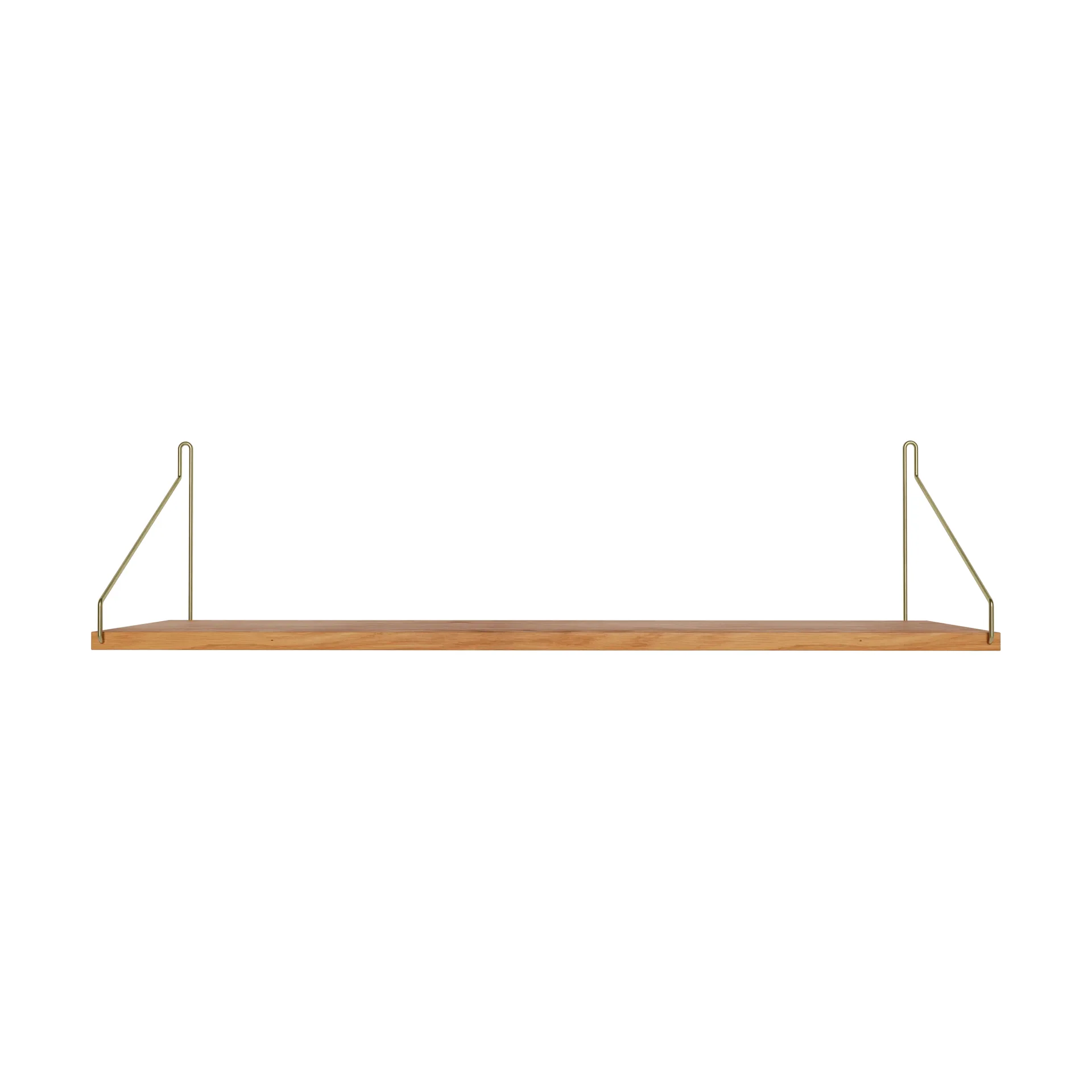 Półka ścienna Single Shelf, Dąb-mosiądz, 80x27 cm FRAMA