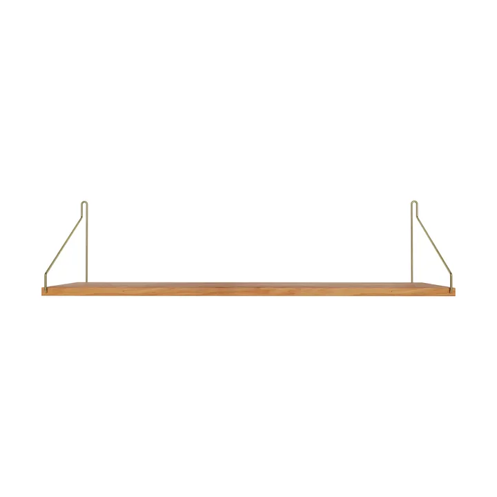 Półka ścienna Single Shelf - Dąb-mosiądz, 80x27 cm - FRAMA