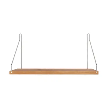 Półka ścienna Single Shelf - Dąb-stal nierdzewna, 40x20 cm - FRAMA